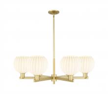 Innovations Lighting 716-6CR-SG-G1217-8WV - White Venetian - 6 Light - 38 inch - Satin Gold - Stem hung - Chandelier