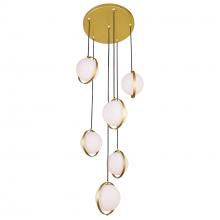 CWI Lighting 1153P24-6-169 - Da Vinci 6 Light 24in Brass Multi Light Pendant