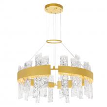 CWI Lighting 1246P32-602 - Guadiana Integrated LED 32in Satin Gold Chandelier with Handcrafted Glass