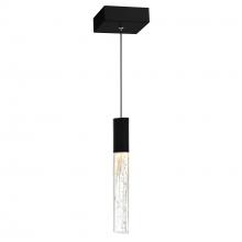 CWI Lighting 1589P5-1-101 - Greta Integrated LED 5in Black Mini Pendant with Handcrafted Glass