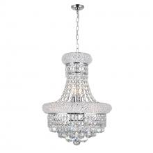 CWI Lighting 8001P14C - Empire 6 Light 14in Chrome Chandelier with Crystals
