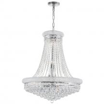 CWI Lighting 8001P28C - Empire 18 Light 28in Chrome Down Chandelier with Crystals