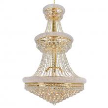 CWI Lighting 8001P30G - Empire 32 Light 30in Gold Down Chandelier with Crystals