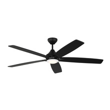 Generation Lighting 5LWDSM60MBKD - Lowden 60" Dimmable Indoor/Outdoor Integrated LED Black Ceiling Fan with Light Kit