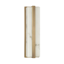 Capital 661211AD - 4.75" W x 16" H ADA Integrated LED Vanity Bath Bar in Aged Brass with Alabaster Glass