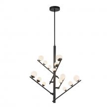 Kuzco Lighting Inc CH55530-BK/OP - Cypress 5 Head Black/Opal Glass LED Chandelier