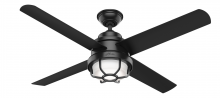 Hunter 55086 - Hunter 54 in Searow Matte Black WeatherMax Indoor / Outdoor Ceiling Fan with LED Lt Kit