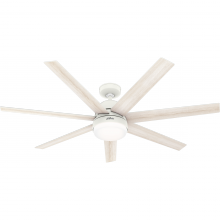 Hunter 51375 - Hunter 60 inch Phenomenon Wi-Fi ENERGY STAR® Matte White Ceiling Fan with LED Lt Kit