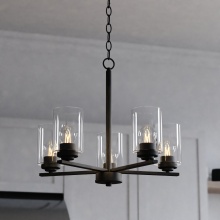 Vaxcel International H0313 - Park Ridge 21-in. W 5 Light Chandelier Matte Black
