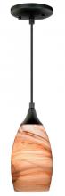 Vaxcel International P0173 - Milano 4.75-in Mini Pendant Toffee Swirl Glass Oil Rubbed Bronze