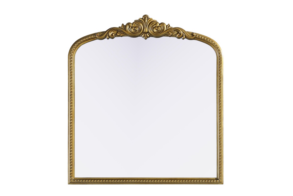 Naomi Vintage Resin Mirror 33x36 in Antique Brass
