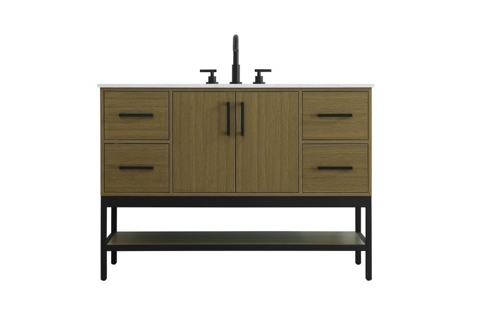 Vanity Cabinet 2Dr4Dw 48"x22"x34" Chestnut Brown