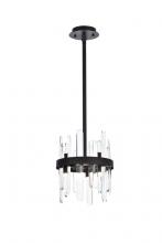 Elegant 2200D10BK - Serena 10 inch crystal round pendant in black