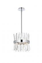 Elegant 6200D12C - Serephina 12 inch crystal round pendant light in chrome