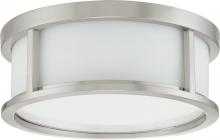 Nuvo 60/2859 - Odeon; 2 Light; 13 in.; Flush Dome with Satin White Glass; Brushed Nickel Finish