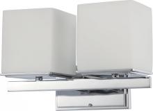 Nuvo 60/4082 - Bento; 2 Light; Vanity Fixture with Satin White Glass; Polished Chrome Finish