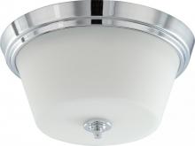 Nuvo 60/4088 - Bento; 3 Light; Flush Fixture with Satin White Glass; Polished Chrome Finish