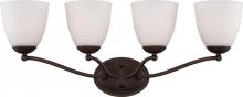 Nuvo 60/5134 - Patton; 4 Light; Vanity Fixture with Frosted Glass; Prairie Bronze Finish