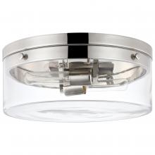 Nuvo 60/7636 - Intersection; Small Flush Mount Fixture; Polished Nickel with Clear Glass; Polished Nickel Finish