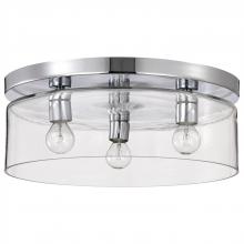 Nuvo 60/8074 - Marlowe; 15 Inch Flush Mount; Polished Nickel with Clear Glass; Polished Nickel Finish