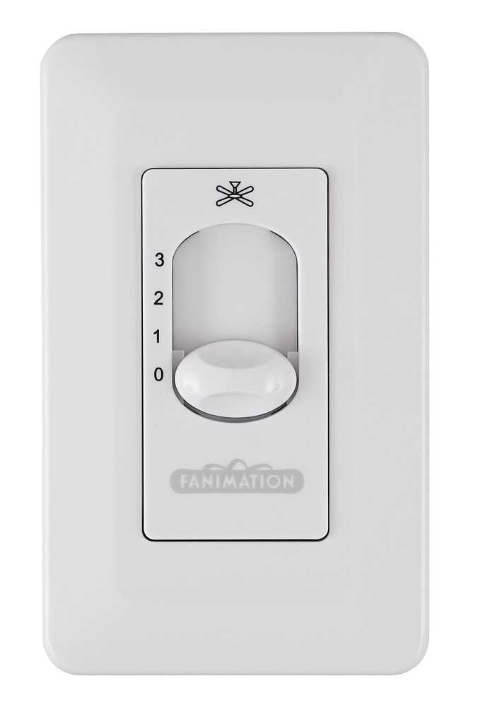 Ceiling Fan Wall Control for Up to Two Fans, Non-Reversing - 3 Speed Fan only - White